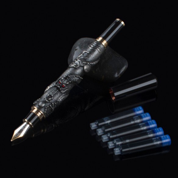 LONG Fountain Pen NIB JINHAO GRAY DRAGON PLAY PEARL: Q