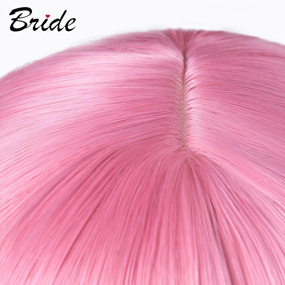 Bruid Haar Kant Synthetische Pruik Voor Vrouwen Bob Pruik Roze Korte Natuurlijke Pruik Met Air Nette Pony Elastische Cosplay Party vrouwen Pruik