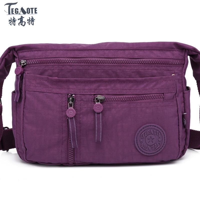 TEGAOTE Small Bags Women Messenger Shoulder Bag Crossbody Beach Bag Girl Solid Nylon Waterproof Bolsa Multi-pocket: 5