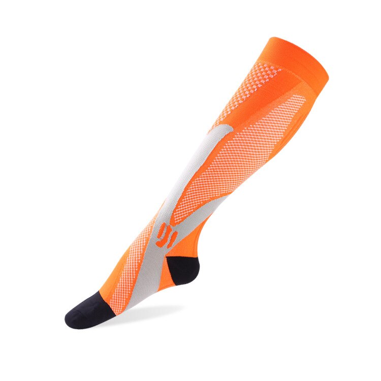 Unisex Been Ondersteuning Stretch Magic Compressie Sokken Prestaties Sport Running: Orange / S or M