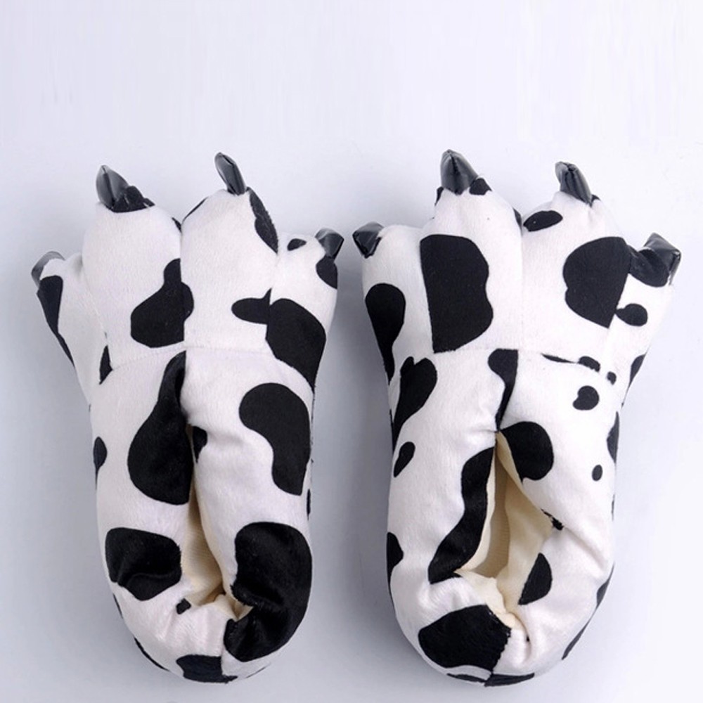 Kid Baby Girls Winter Warm Indoor Slippers Funny Animal Paw Monster Claw Shoes Soft Plush Children Shoes Warm Home Slippers: White 