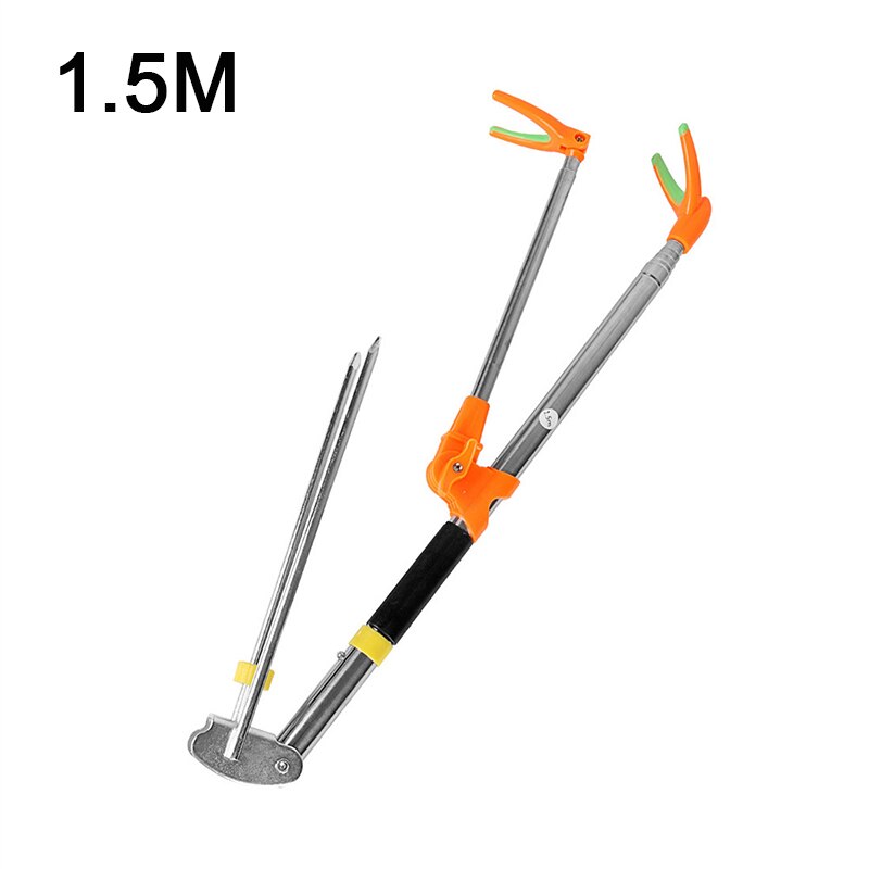 Boden Angelrute Stand Halterung Einstellbare Stuhl Kasten Fisch Stangen Halfter 1,5-2,4 M Faltbare Angeln Werkzeug Hand Stange klammern: 1.5m
