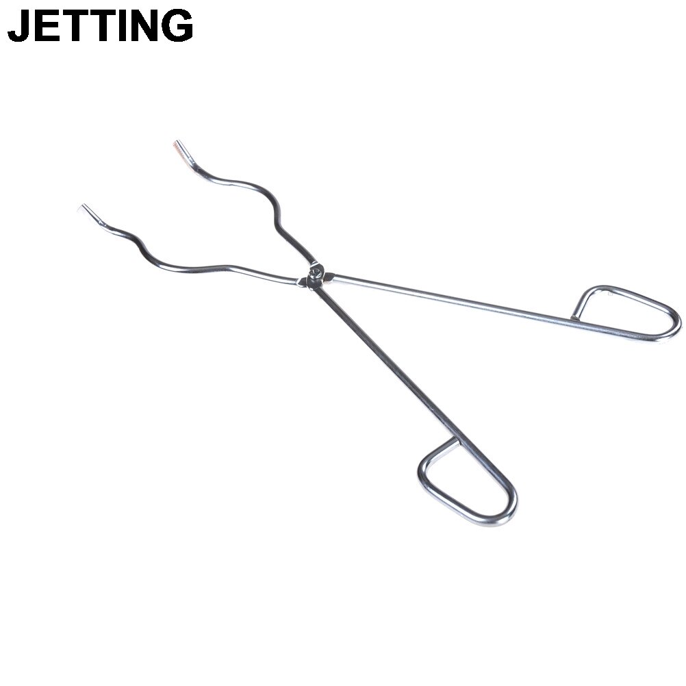 Pinzas de crisol de 20cm, soporte para plato de fusión, pinza de acero inoxidable, herramienta de Metal de fusión para laboratorio de instrumentos químicos