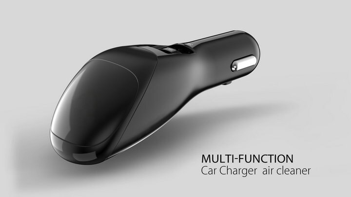 2 w 1 jonizator samochodowy filtr powietrza kurz dym ładowarka z podwójnym portem USB DC 12/24V samochód automatyczny oczyszczacz powietrza jony ujemne PM2.5 eliminator usunąć: czarny