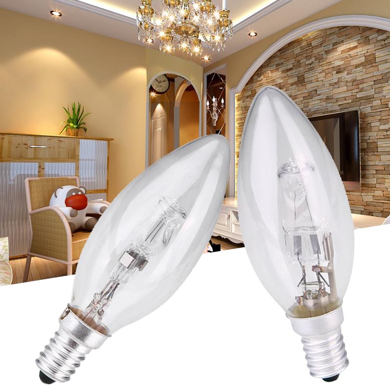 E14 halogenlampe pære stearinlys form armatur husholdningsartikler  c35 28w stearinlys formet halogen pære lys belysning