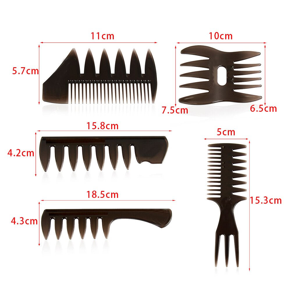 ! 1PC Wide Tooth Hair Brush Fork Comb Men Beard Hairdressing Brush Barber Shop Hair Styling Tools Salon Accessory Five Styles