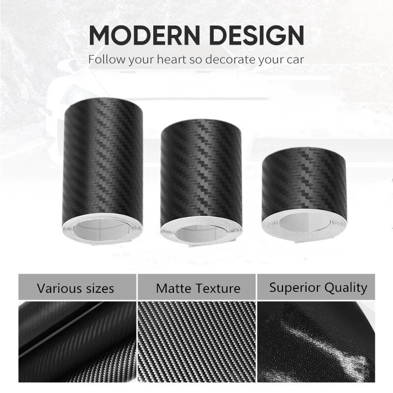 3d karbonfiber vinyl bil pakke inn ark rull film vanntett diy lim inn beskytter klistremerke bil styling tilbehør selvklebende teip