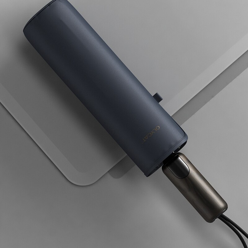 OLYCAT-paraguas para hombre, sombrilla totalmente automática de alta densidad, resistente a la lluvia, estilo Retro, para negocios, alta gama, para exteriores, 3 pliegues, 10k: Gris