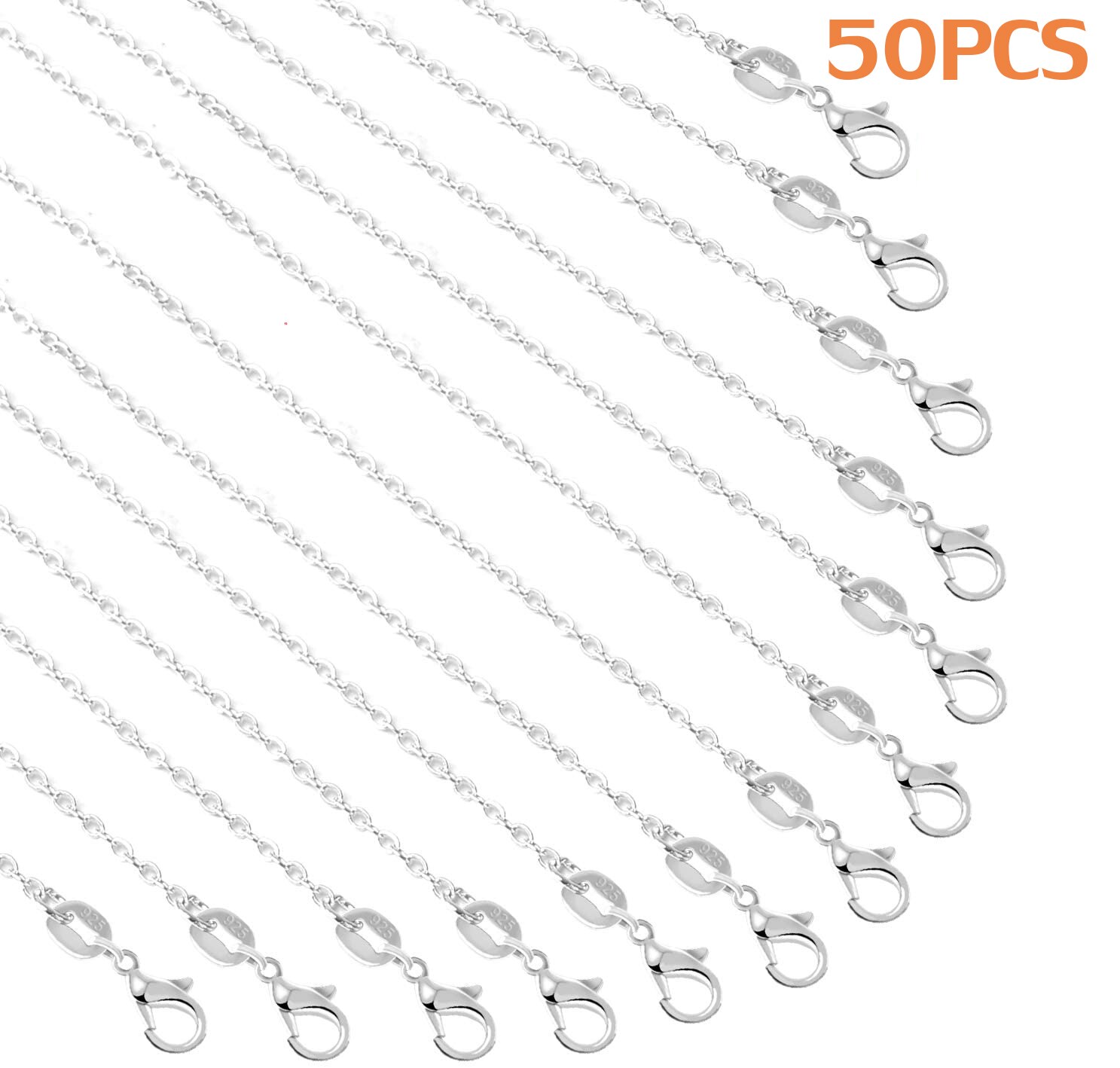 50 Pack Verzilverd Ketting Chains18 Inches 45Cm Kabel Ketting Bulk Voor Sieraden Maken Ketting Sieraden Bevindingen