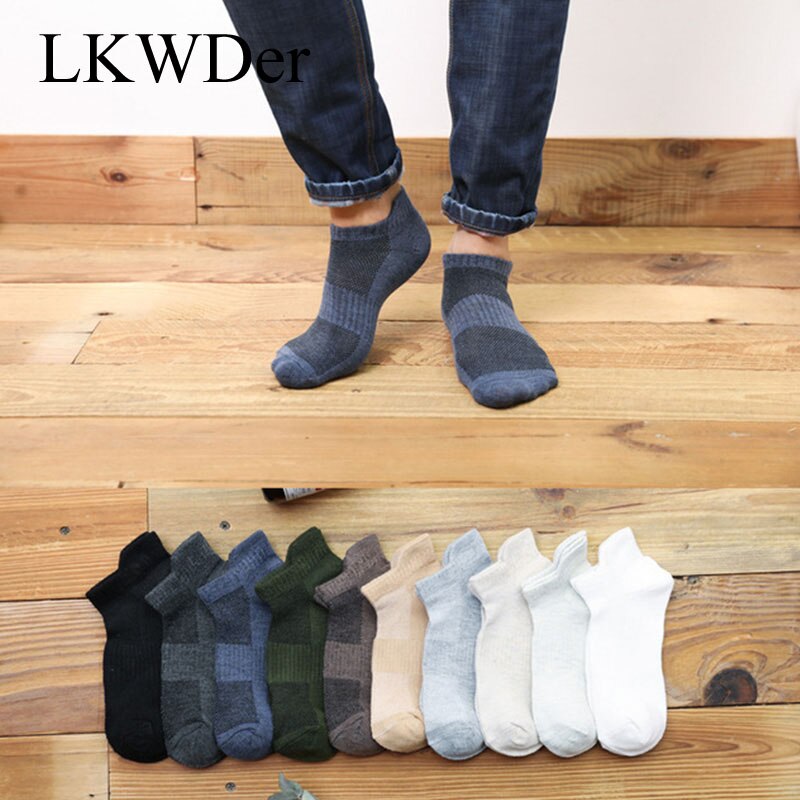 Lkwder 5 Paren/partij Zomer Mode Ademend Boot Sokken Katoen Mannen Korte Enkelsokken Casual Man Sokken Man Meias Hombre