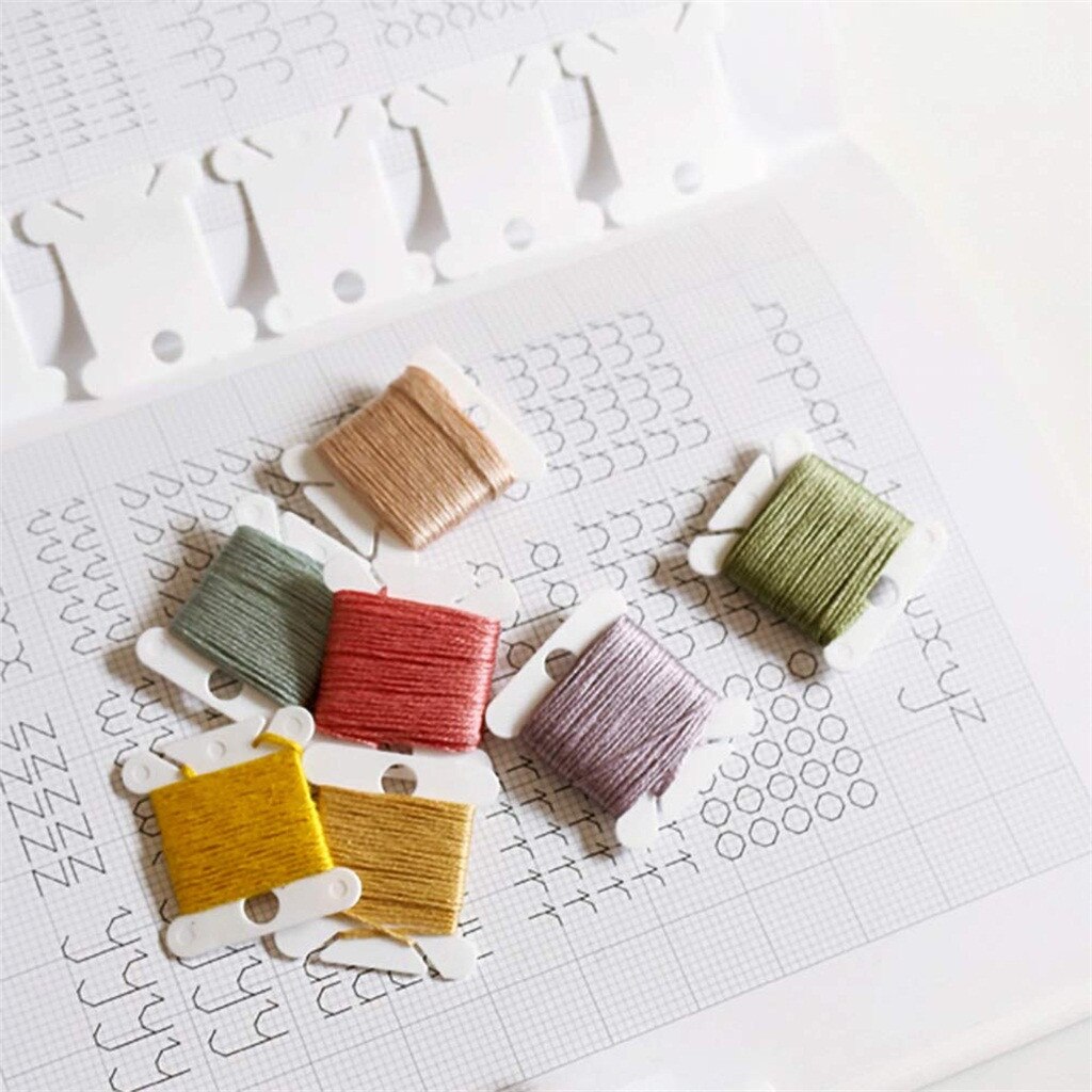 120pcs Plastic Thread Bobbins Spool Thread Card Embroidery Floss Diy Cross Stitch Organizer Holder Sewing Tools #T1P