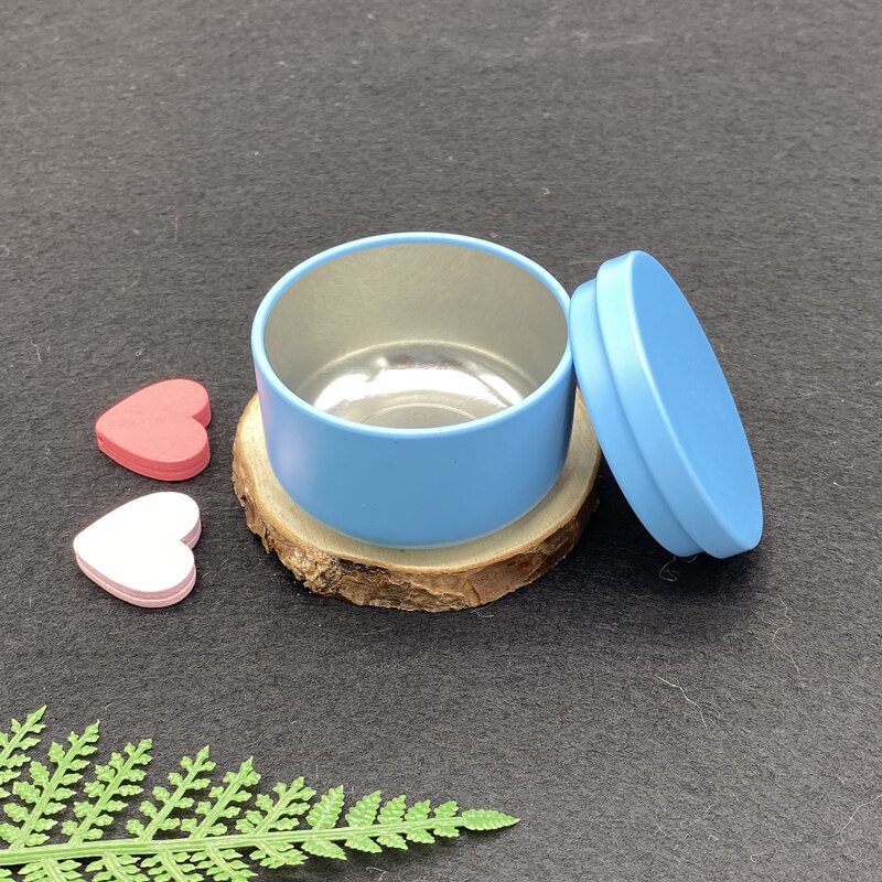 1 st/påse 30ml mini plåtförvaring metalllåda liten järngryta förseglad kastrull för kaffe te godisförvaring tillbehör behållare burkar: Himmelsblå