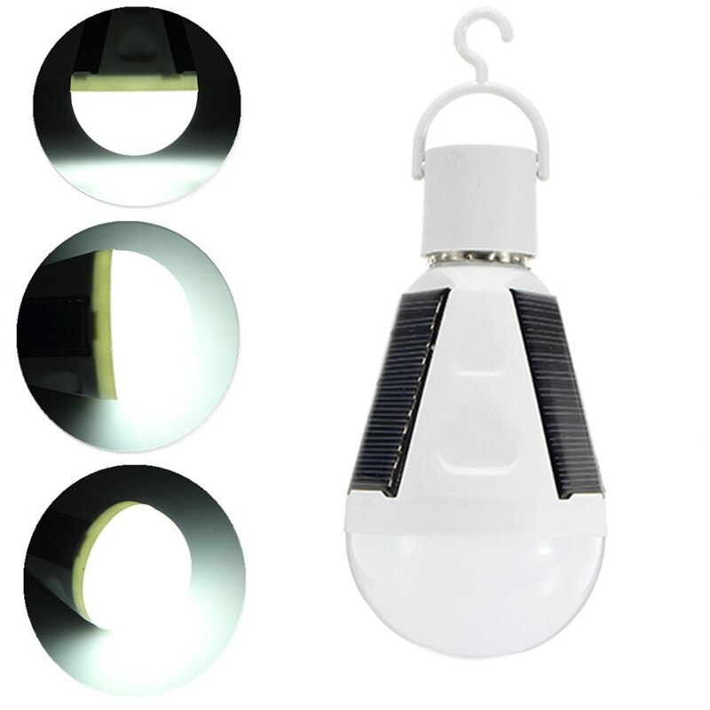 E27 Zonne-verlichting Led Lamp Opknoping Led Solar Lamp 7W 85-265V Oplaadbare Voor Outdoor Wandelen Camping tent Vissen Verlichting