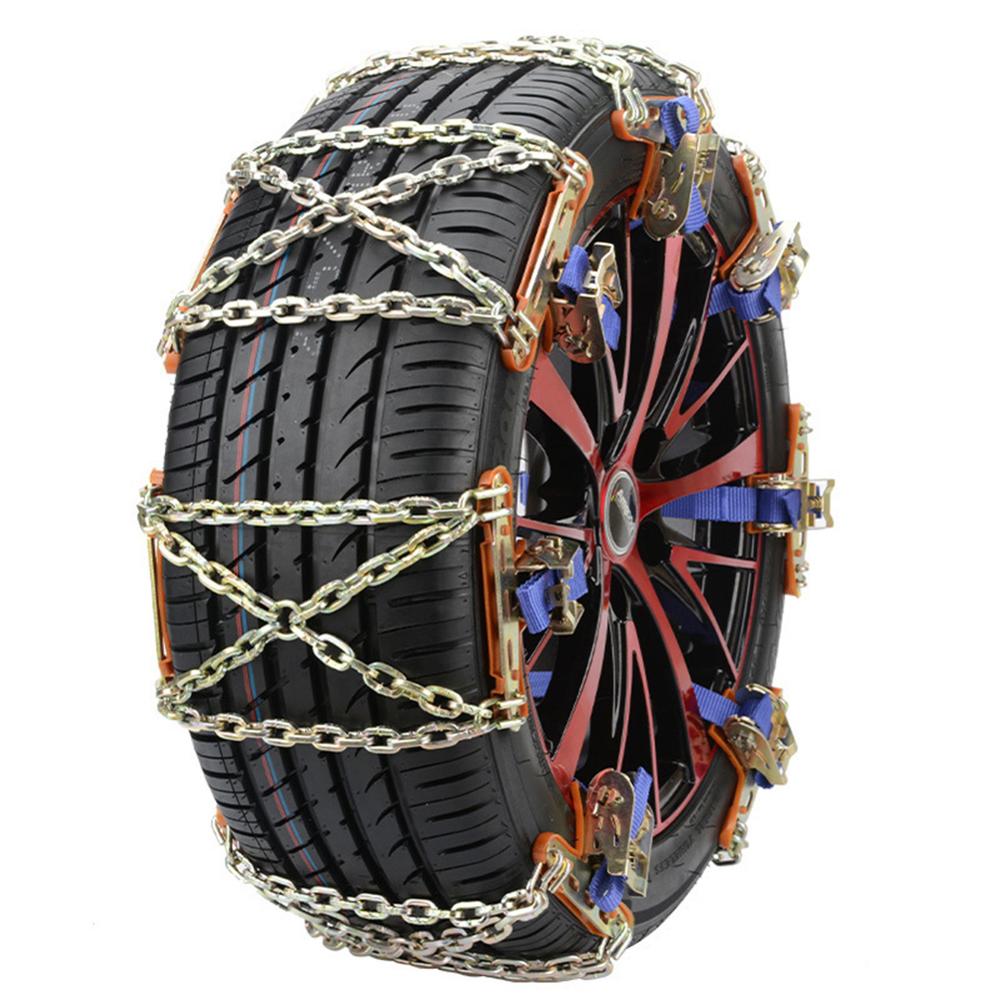 Skridsikre x-type stål bildæk snekæder mudderkæder bilsikkerhedshjul dækbælte clip-on kæde til bil lastbil suv universal