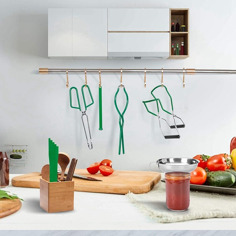 6-Piece Canning Supplies Kit Jar Lifter Canning Funnel Bubble Measurer Lid Lifter Canning Tongs Kitchen Tool Set