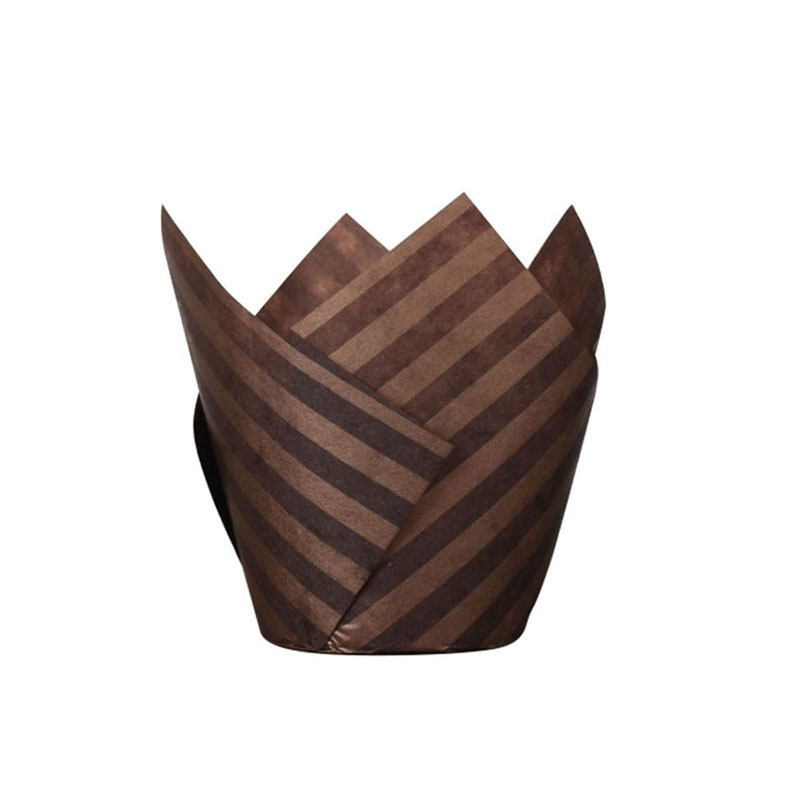 50 stk avisstil cupcake liner bagningskop til bryllupsfest caissettes tulipan muffin cupcake papir kop olietæt kageindpakning: Grøn