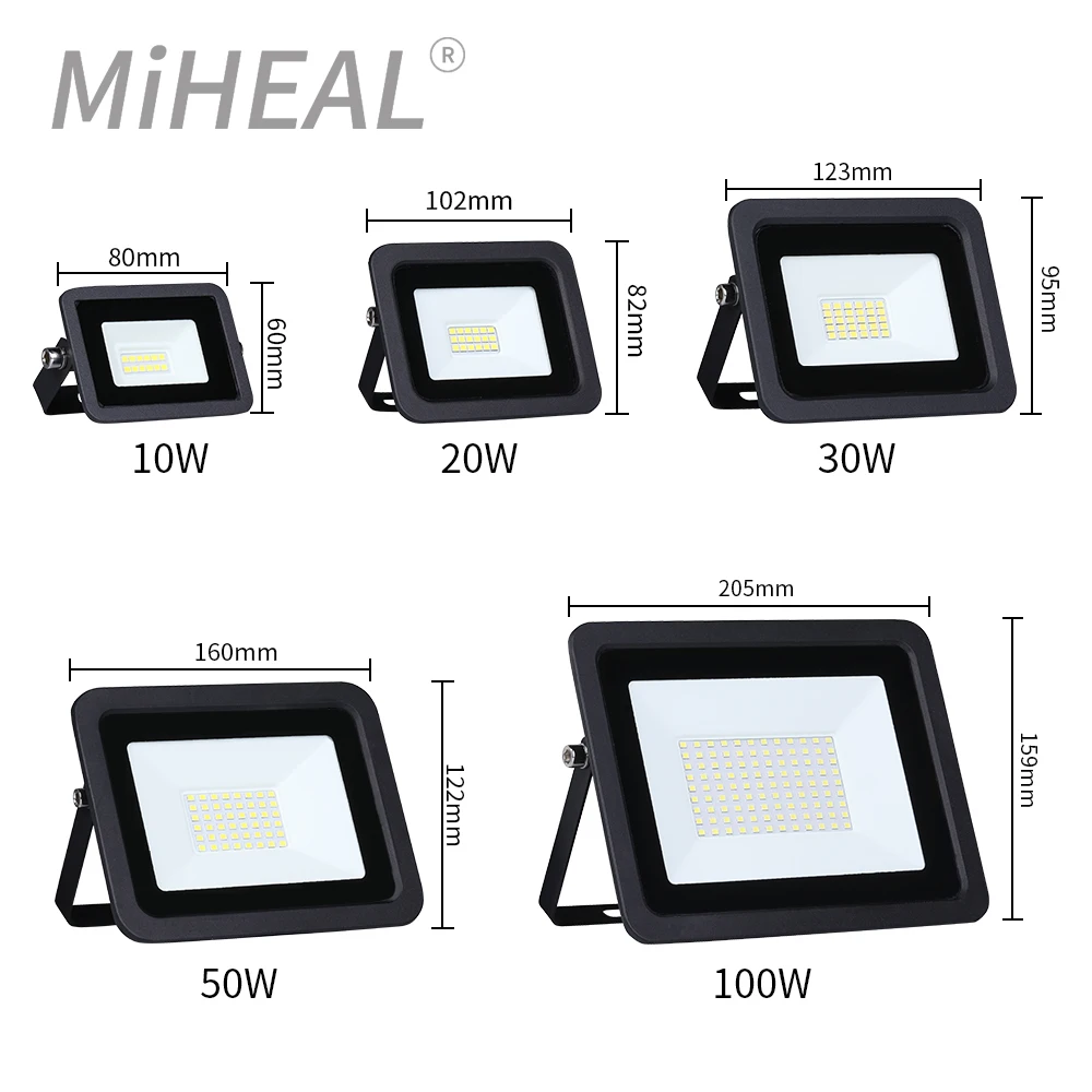 Led-schijnwerper Ac 220V 240V 10W 20W 100W 200W 300W IP68 Waterdichte Outdoor Tuin Projector Verlichting Spotlight Muur Flood Lamp