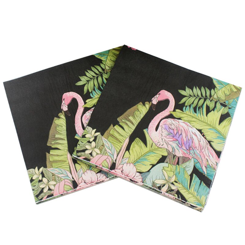 Servilletas de papel con estampado de flamencos, 20 unidades por paquete, pañuelos de papel con estampado de dibujos animados para decoración de hogar, fiestas, restaurantes