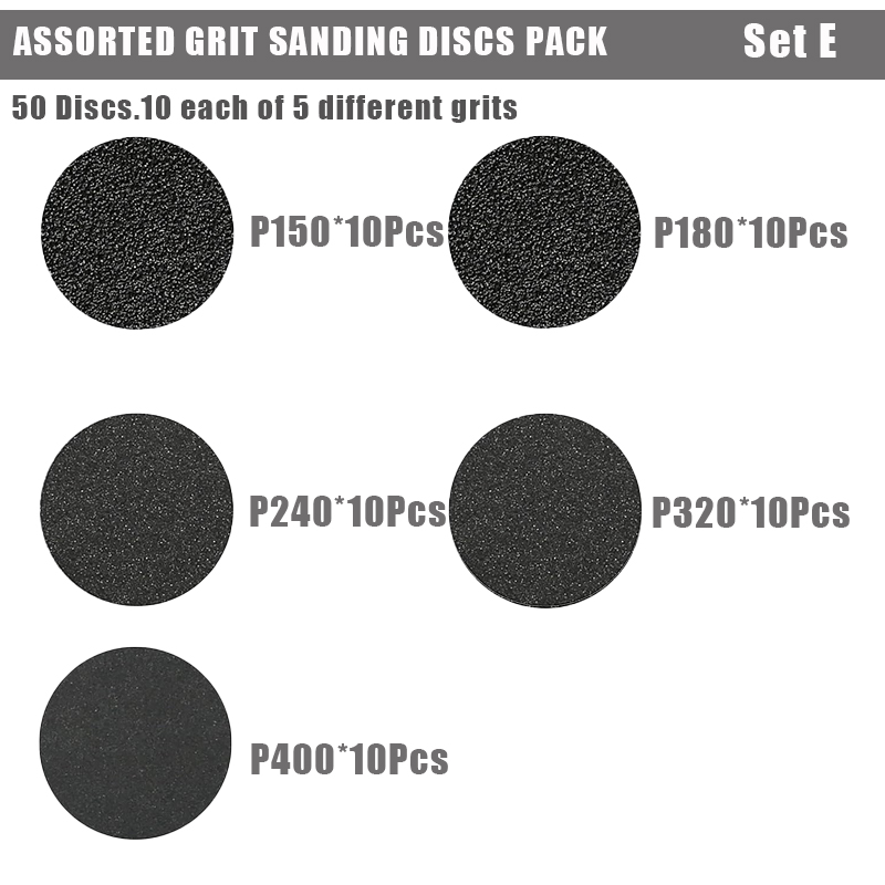 50 Pcs 3 Inch 75mm Sanding Discs Wet/Dry Hook and Loop Sandpaper Assortment 60 To 10000 Grits Abrasive Grinding Disc Polishing: WHITE