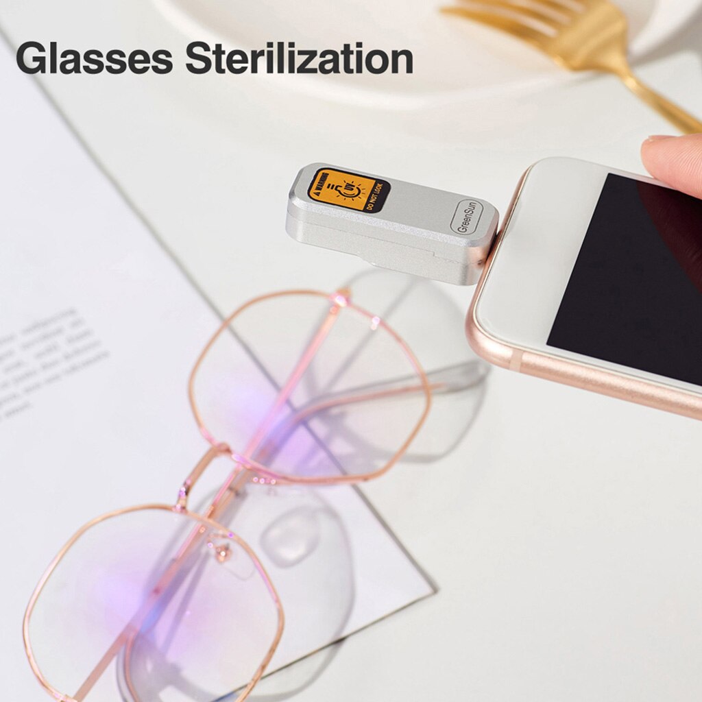 Mini USB LED UV Light Sterilizer Portable Ultraviolet Disinfection Light UVC Sterilizer Germicidal Smartphone UV Sanitizer