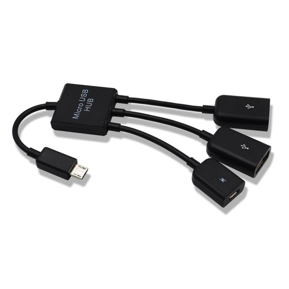Datakabel ladetype-c/mikrokabel 3 in 1 usb c otg værtskabel hub ledning adapter stik splitter: Default Title