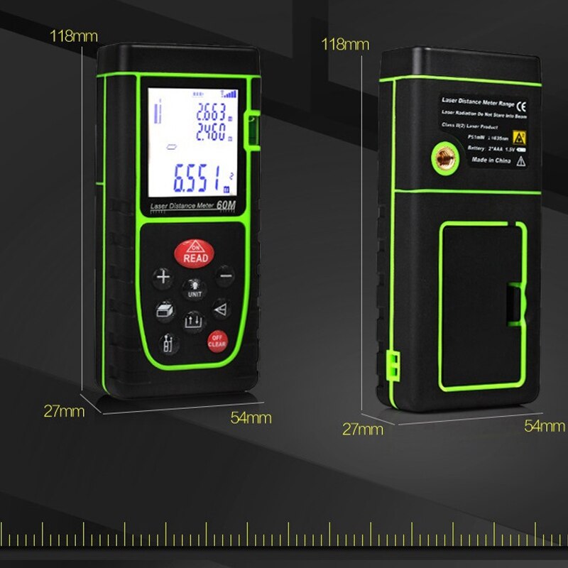 Telémetro de mano, instrumento de medición infrarrojo, regla electrónica, 40M