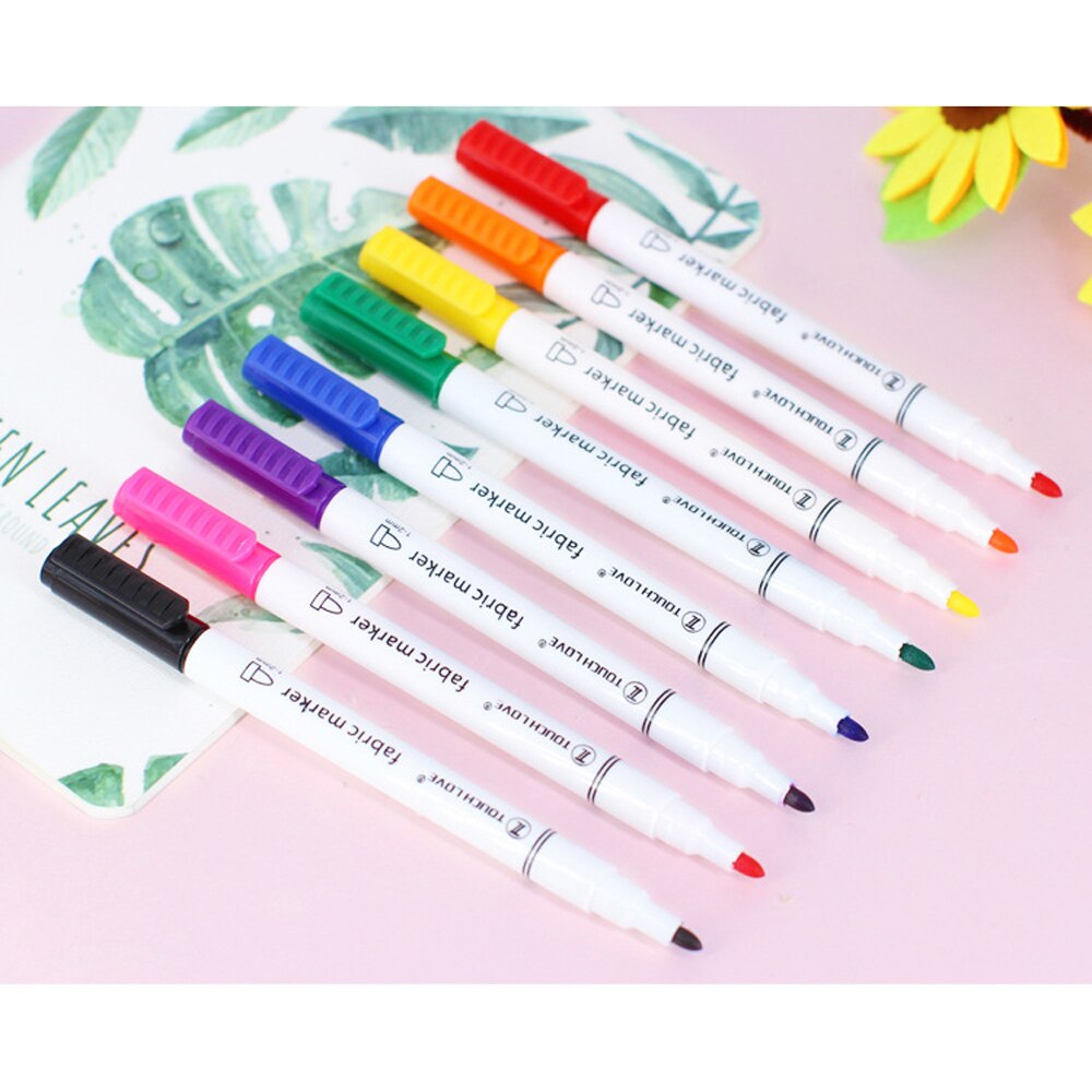 8 farben/Set Permanent Art Marker Stoff Stifte für T-shirt Liner Textil Tinte Tuch Farbe Farbe DIY für künstler Malerei Stift