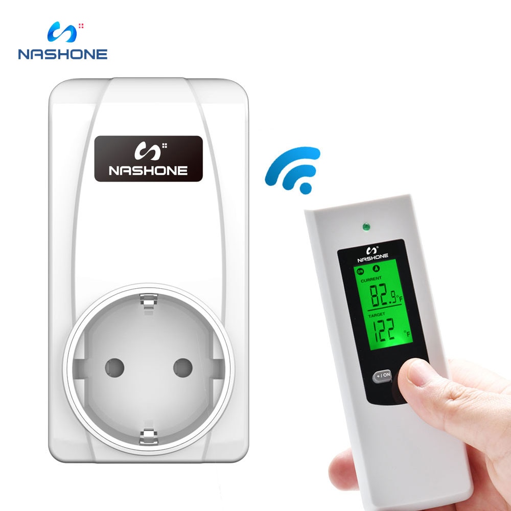 Nashone 110-230V Wireless Heating Thermostat Remote Control Smart Thermostat Temperature Controller EU/US Socket Remote Control