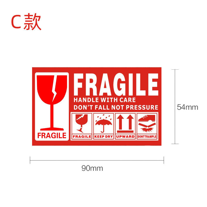 50-100pcs Fragile Stickers Please Handle the Warning Labels Carefully Do Not Press and Do Not Them: C  54x90mm  50pcs