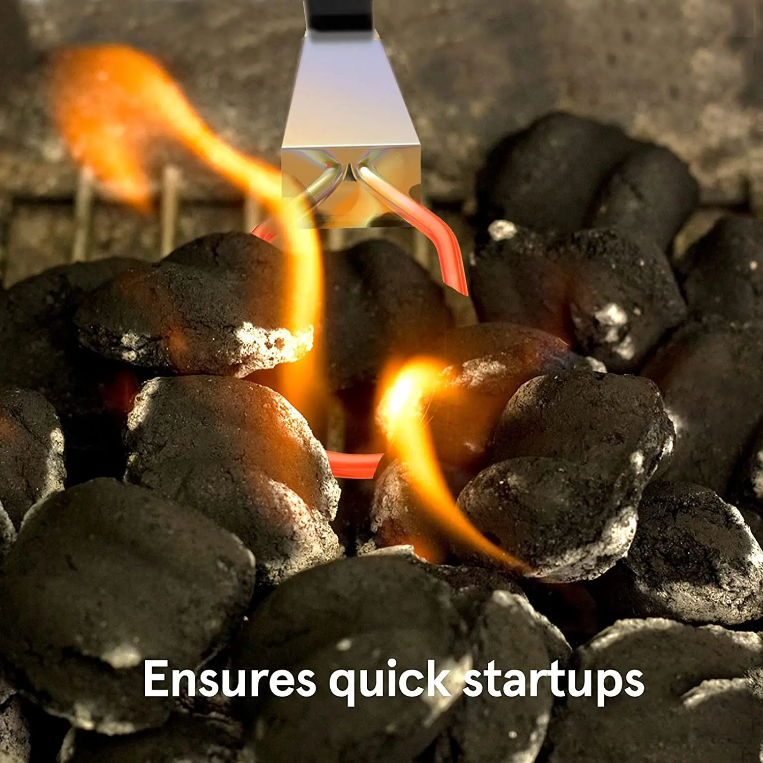 Elektrisk grillstarter, der nemt antænder trækulsbål til grill, grillværktøj og tilbehør
