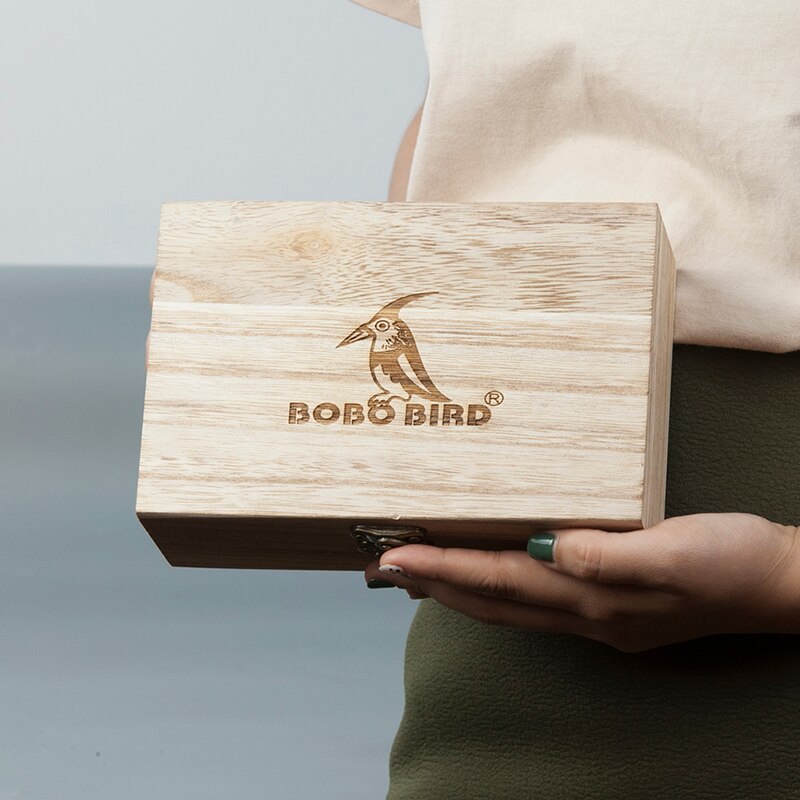 BOBO BIRD-gafas de sol de reloj para hombre, conjunto de relojes de madera de cuarzo con movimiento japonés, para hombre