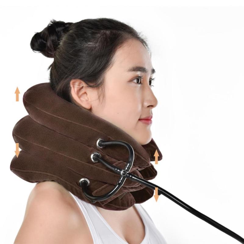 Three-layer Cervical Device Inflatable Health Cervical Care Neck Therapy Massager Tool Traction Device For Home