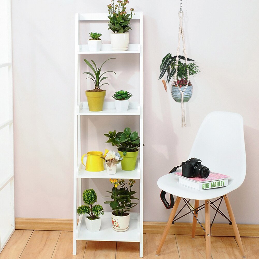 3 stuks geknoopte macramé plantenhangers vintage katoenen linnen bloempot mand heftouw hangmand pot houder tuingereedschap