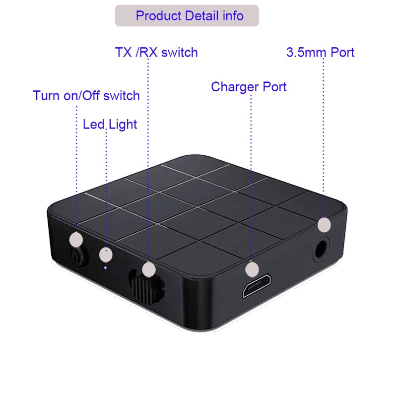 Bluetooth 5.0 Audio-ontvanger Zender 2 In 1 3.5Mm Aux Jack Rca Stereo Muziek Draadloze Adapter Voor Auto Tv pc Speaker Cd-speler
