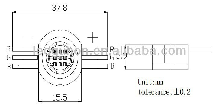 10W RGB Epileds 45mil chip led rgb led module