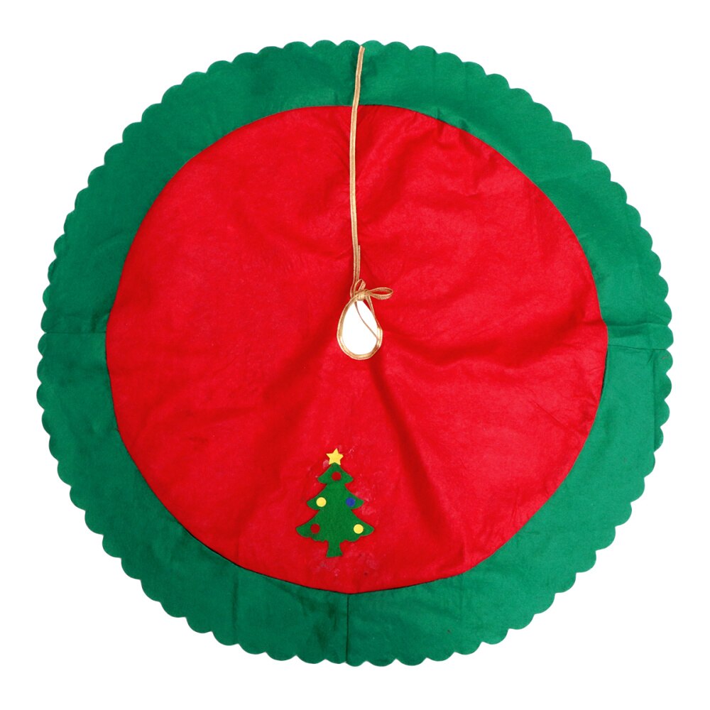 1Pc Christmas Tree Skirt Decorative Props Party Tree Apron Floor Ornaments: Green
