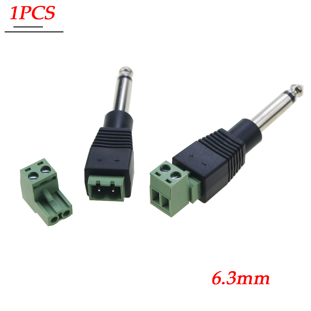 1 Stuks 3.5Mm 6.3Mm Jack Connector Stereo Adapter 3.5Mm Audio Mono Kanaal Plug Naar Schroefaansluiting Audio Mono Kanaal Stekker: Donkergrijs