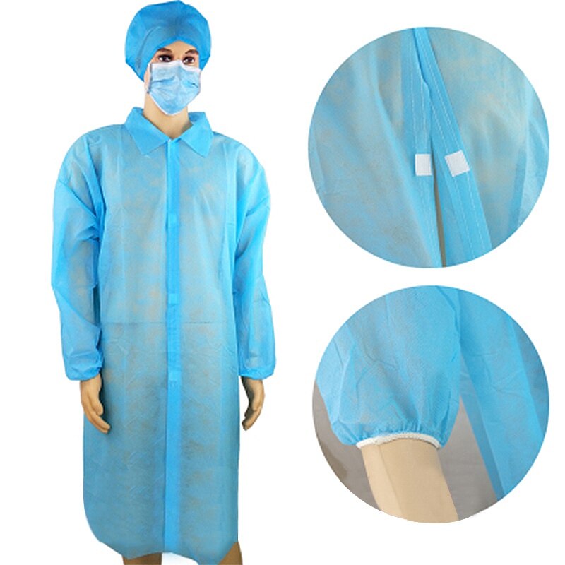Monos impermeables no tejidos a prueba de polvo ropa de trabajo de fábrica para mujer traje de trabajo lavable de talla grande protección para ropa