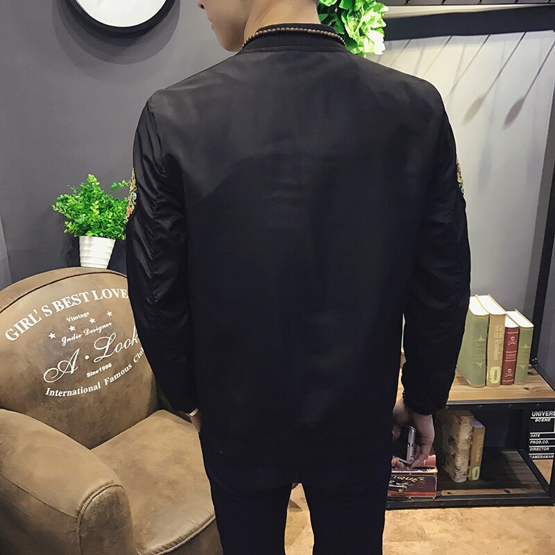 Veste ample avec broderie pour homme, manteau style chinois, grande taille 5xl, printemps-automne