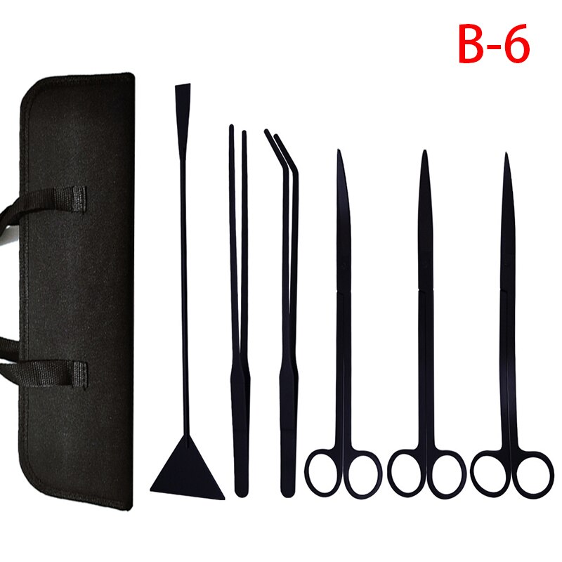 Aquarium Gereedschap Set Planten Pincet En Schaar Gras Rvs Cleaning Tools Planten Aquarium Accessoires 4 5 6 Stks/set: B-6