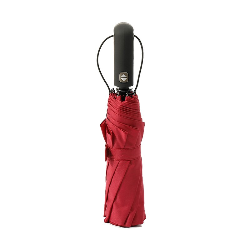TOPX-parapluie Pongee pour hommes et femmes, résistant au vent 3 plis, Compact, entièrement automatique, de , tendance: Red