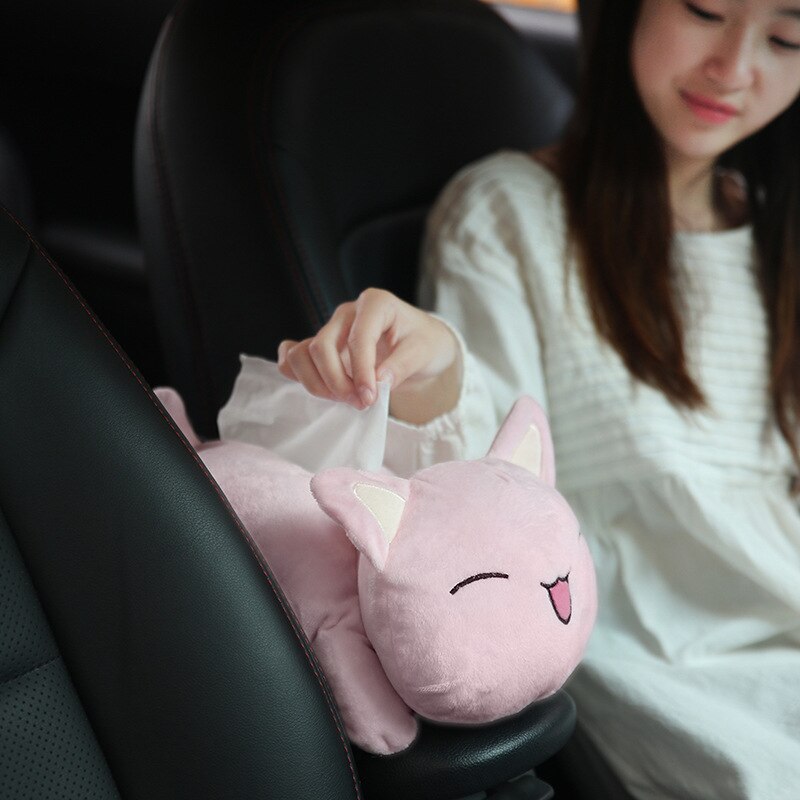Cartoon Car Tissue Boxes Cute Soft Plush Animals Car Armrest Tissue Box Tissue Holder Car Accessories