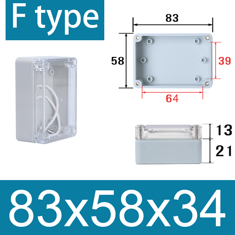 F-type transparent waterproof box Outdoor monitoring box Outdoor waterproof junction box ABS Plastic terminal seal switch box: army green