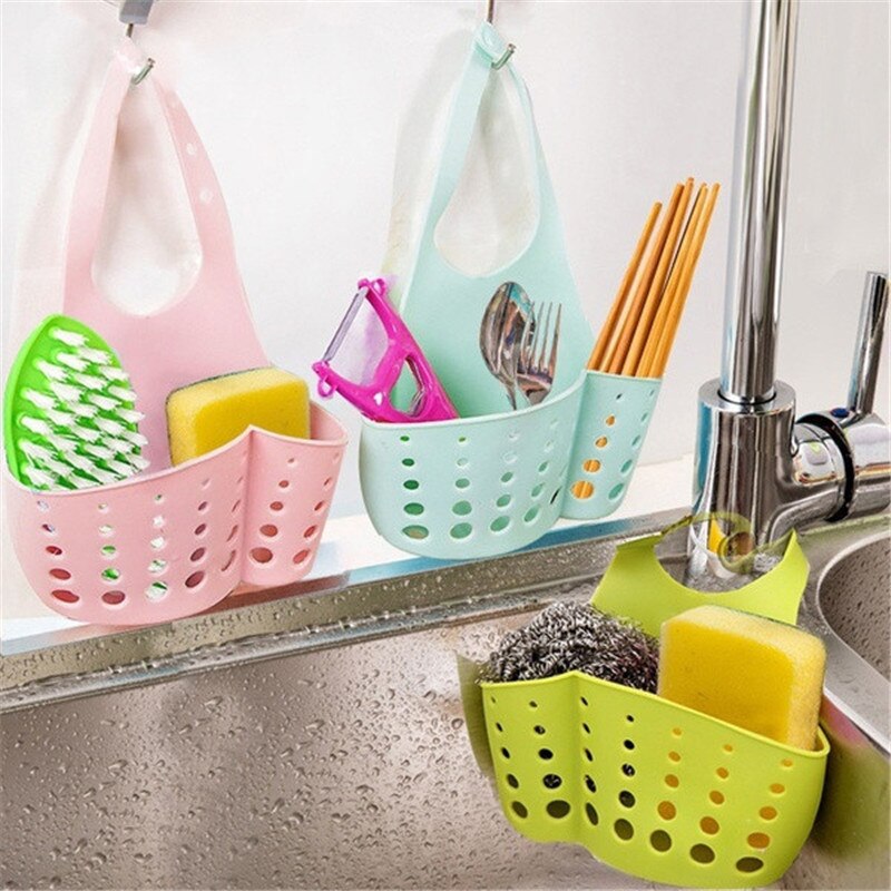 Portable Home Kitchen Hanging Drain Bag Basket Bath Storage Tool Sink Holder Escorredor Louca Soap Holder Bathroom
