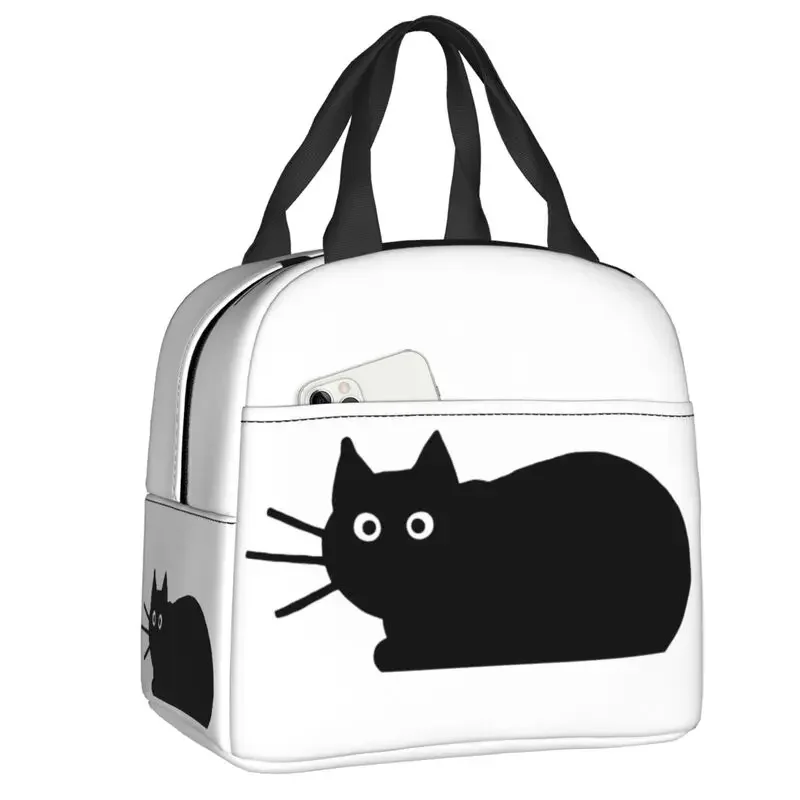 Aangepaste zwarte kat lunchtas dames warme koeler geïsoleerde lunchcontainer box voor student schoolwerk picknick voedsel draagtassen: Beige
