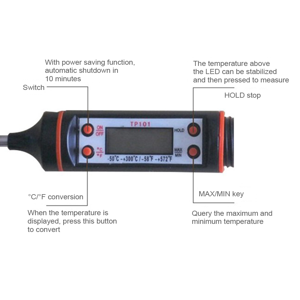 Mini köttugn termometer digital mattermometer sond grill grill matlagning kök elektronisk koktermometer sensor