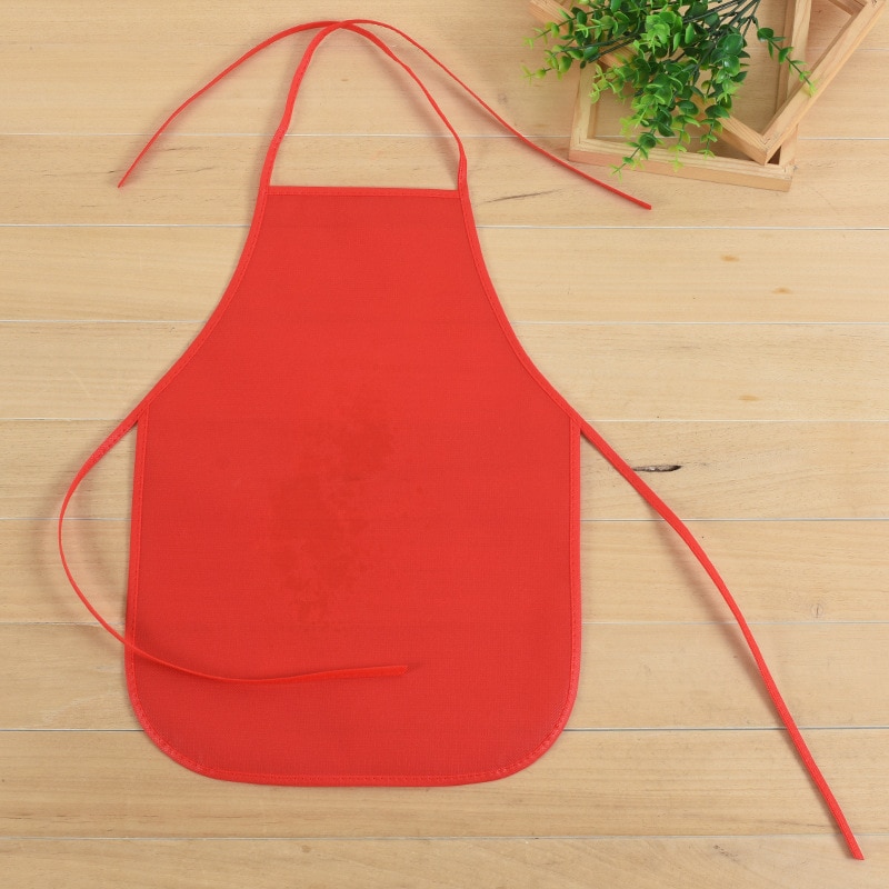 Colored Kids Aprons Non-Woven Fabric Cooking Kitchen Clean Warterproof Aprons For Kids Activities Art Painting Class Craft