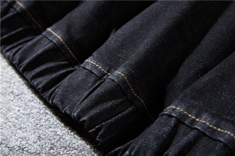 Big Size 5xl 8xl Spring Winter Mens Denim Jacket Hooded Loose Streetwear Hip Hop Jean Coat Black Fat Jackets