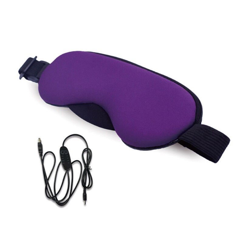 Masque pour les yeux en coton, contrôle de la température à la vapeur, compresse sèche et fatiguée, coussinets chauds USB, soins pour les yeux, nouveauté!: Purple