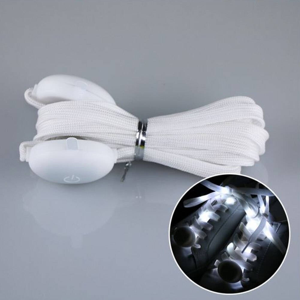 Party LED Shoelace Cool Charming Waterproof Club Sports Multicolor Flashing Running Fabala Luminous Dancing Light Up Shoestrings: white